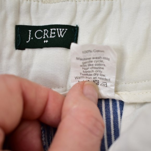 J Crew Factory 3" Rail Road Stripe Chambray Chino Shorts Size 0 Blue Preppy - Picture 7 of 8